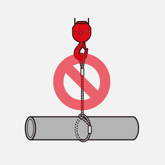 Note that, in principle, a single hitch, such as that illustrated below, shall not be used as it is unstable.